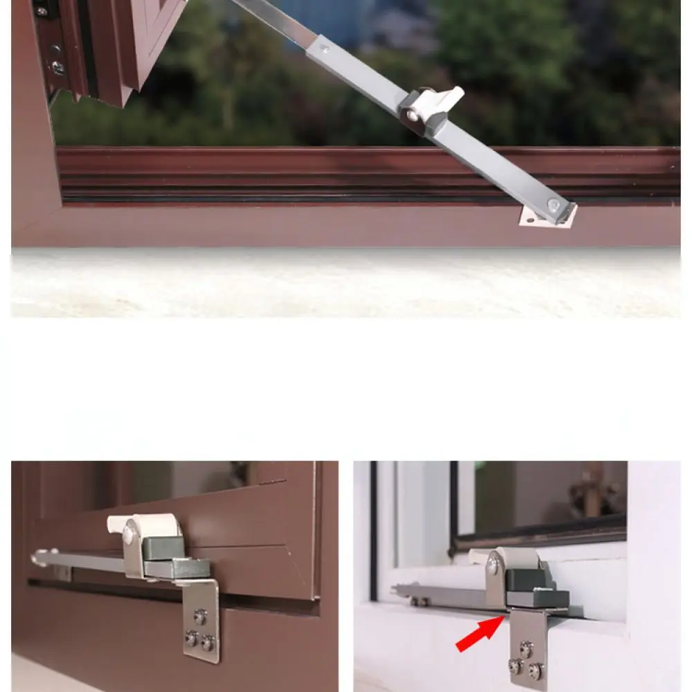 Telescopic Window Opening Stay Adjustable Wind Proof Brace Aluminum Alloy Stainless Steel Hardware For Casement Windows