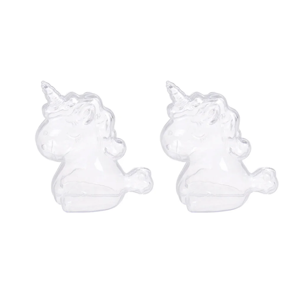 

6pcs Unicorn Candy Storage Boxes Holder Plastic Adorable Gift Boxes Container (Transparent) candy box