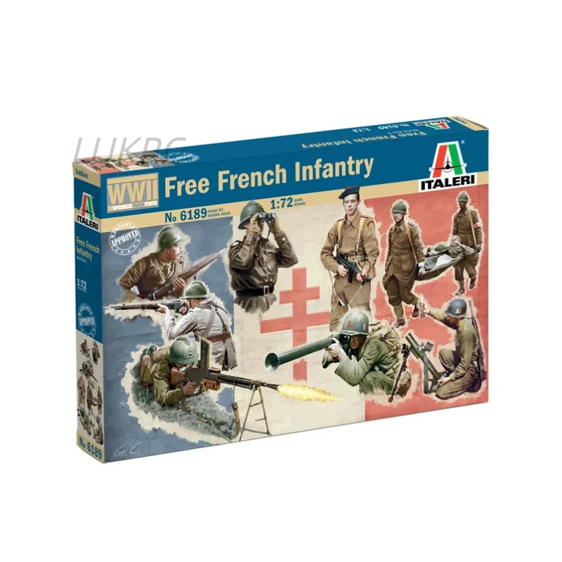 Модель ITALERI масштаба 1/72, бесплатная французская пехота, фигурка Второй мировой войны, солдат, пластиковая модель, комплект для разобранной сборки 6189 Модель ITALERI масштаба 1/72, бесплатная французская пехота, фигурка Второй мировой войны, солдат, пластиковая модель, комплект для разобранной сборки 6189