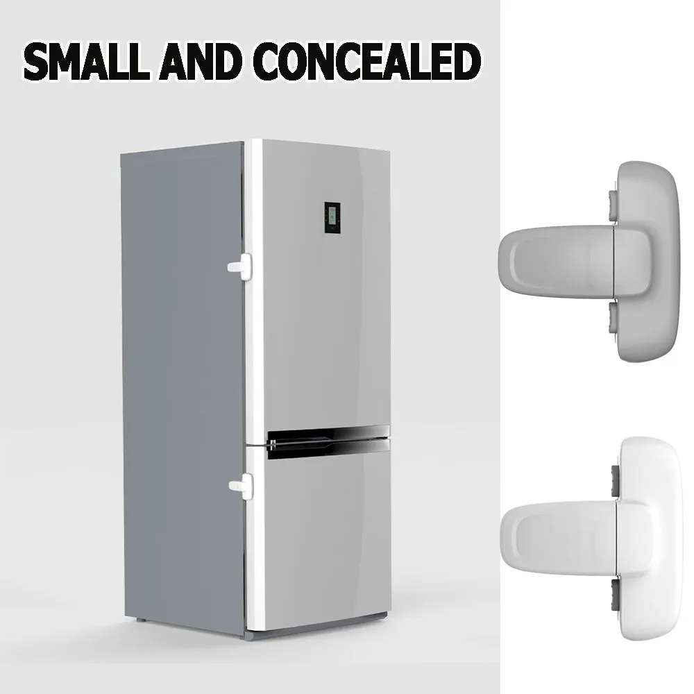 Double Buckle Fridge Lock Pinching Protection Door Lock Catch Refrigerator Lock Protect Accident Prevention Proof Lock Toddler