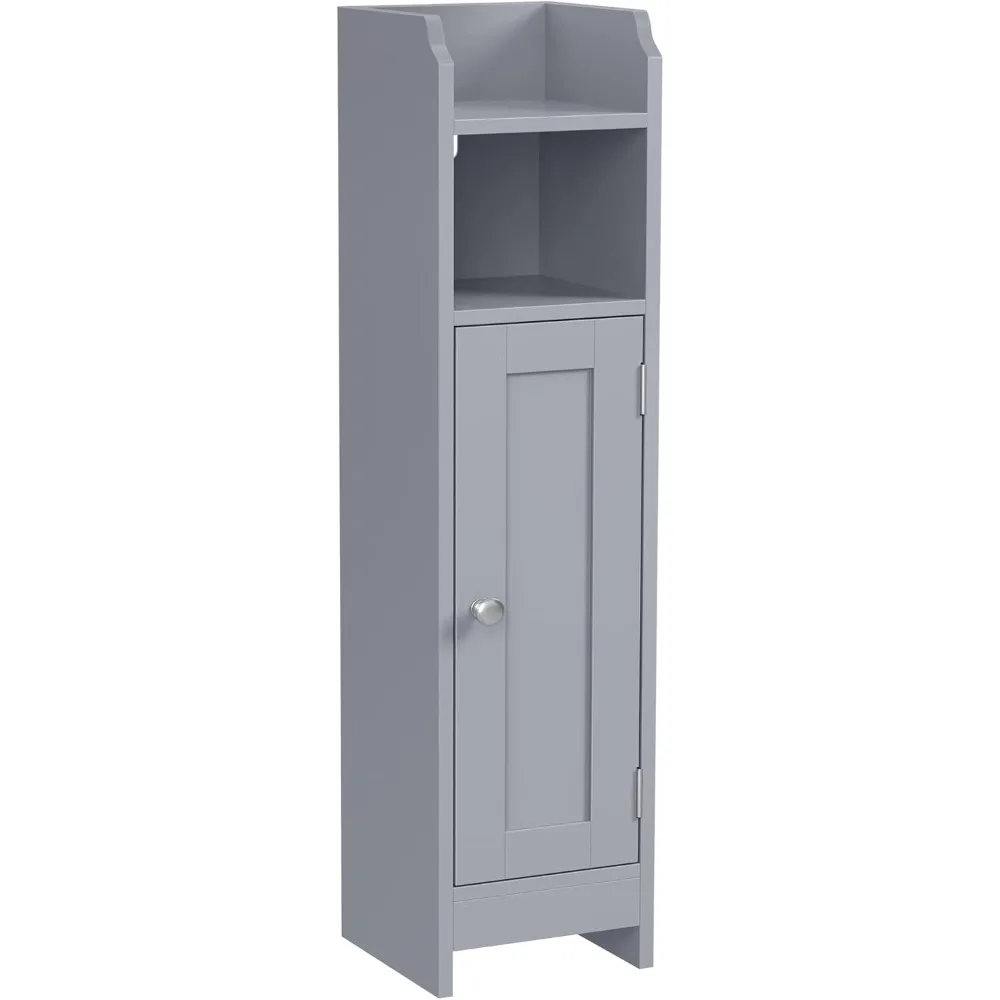 

Small Bathroom Storage Corner Floor Cabinet with Door and Shelves, Bathroom Storage Organizer, Narrow Bathroom Toilet Paper