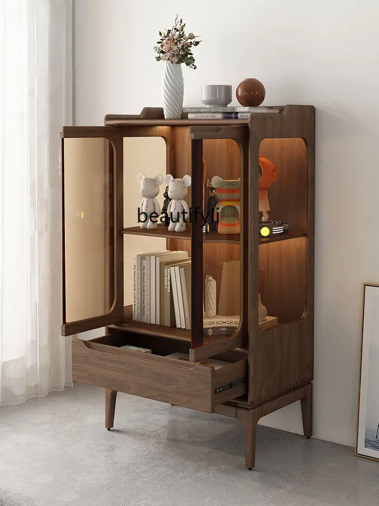 LBX Small Wine Cabinet Living Room TV Cabinet Side Cabinet Sofa Clothes Closet Bookcase Hand-Made Display Cabinet