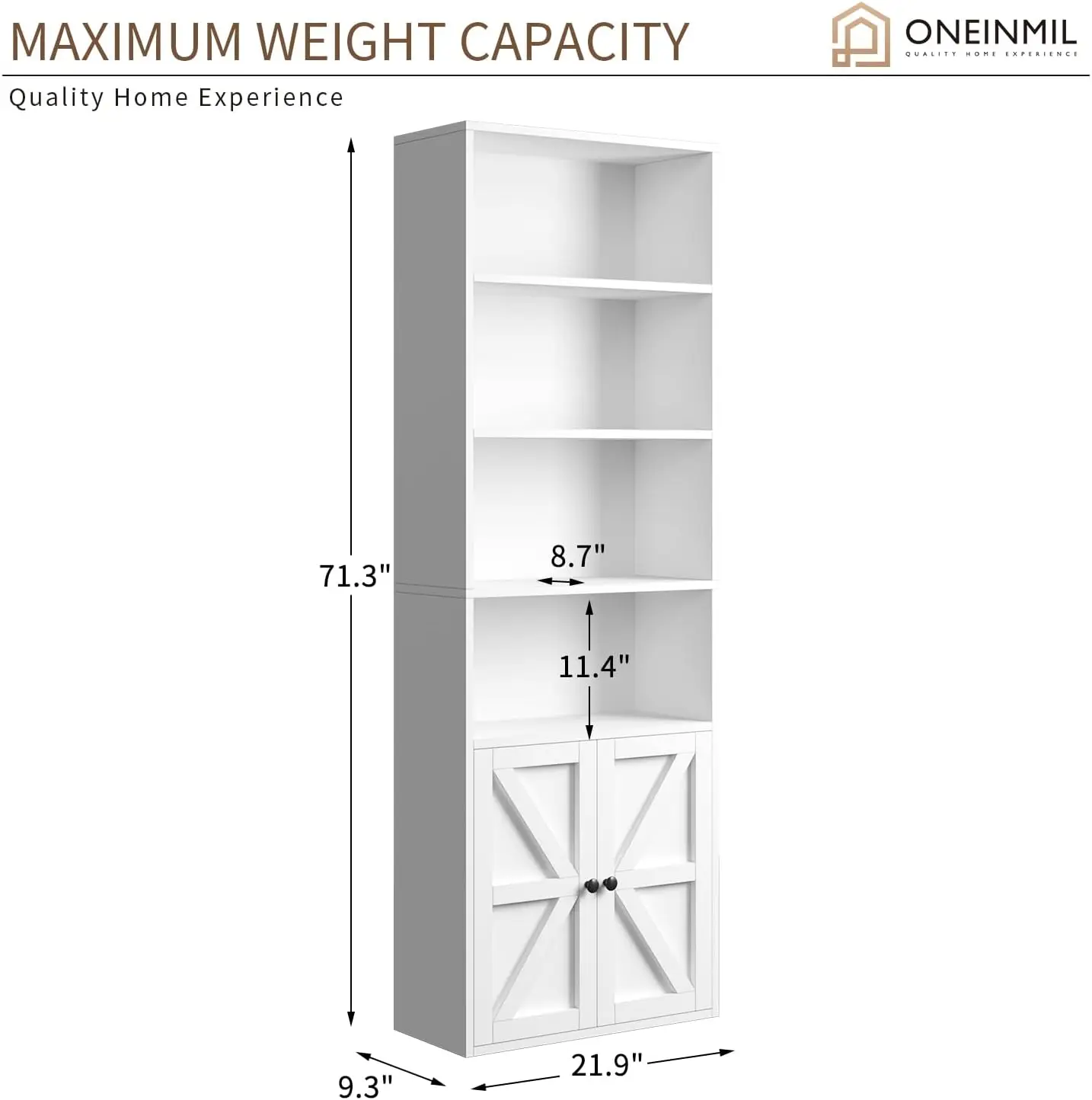 6 Tier Bookshelf and Bookcase Set of 2, Wooden Bookshelves with Cabinet Doors, Floor Bookshelves and Office Storage Cabinets