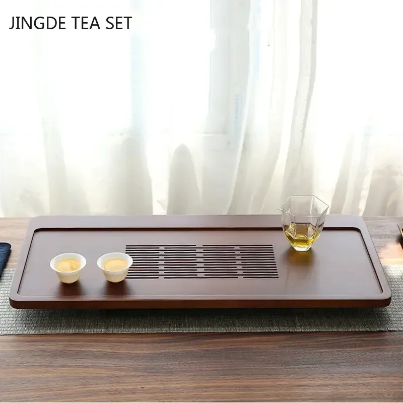 High Quality Bamboo Tea Tray Household Drawer Water Storage Drainage Tray Chinese Tea Set Supplies Tradition Teaware Tea Table