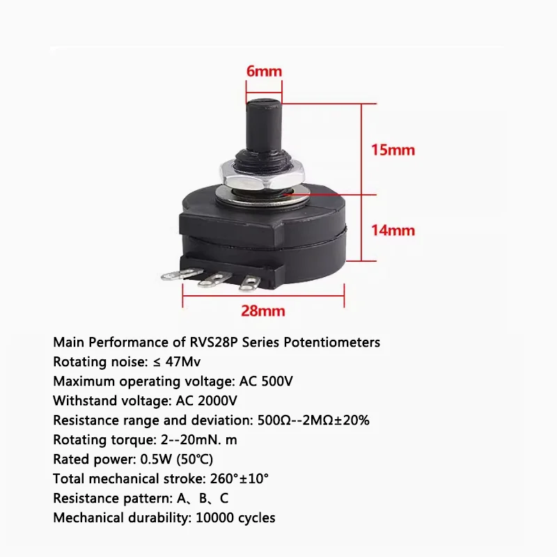 Potentiometer RVS28-B1K 2W welding machine plastic sealing potentiometer 1K 10K