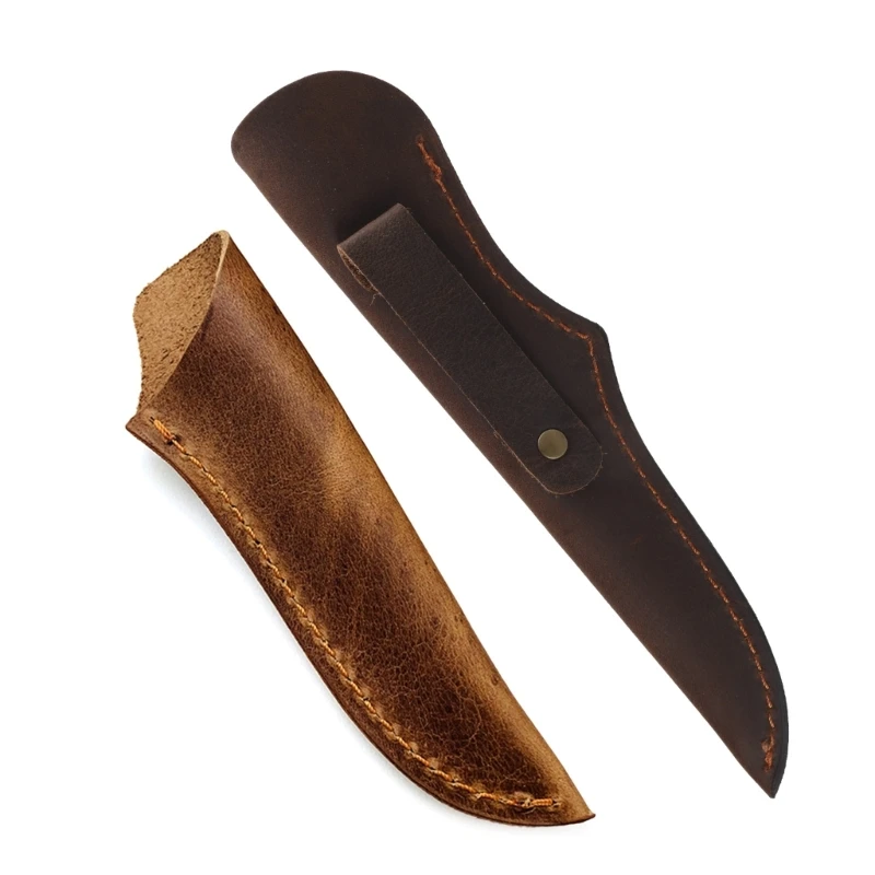 Cowhides Leather Sheath for DIY Straight Knife Case Protective Cover for Kitchen Fruit Knife Multifunction Outdoor Tool D08D