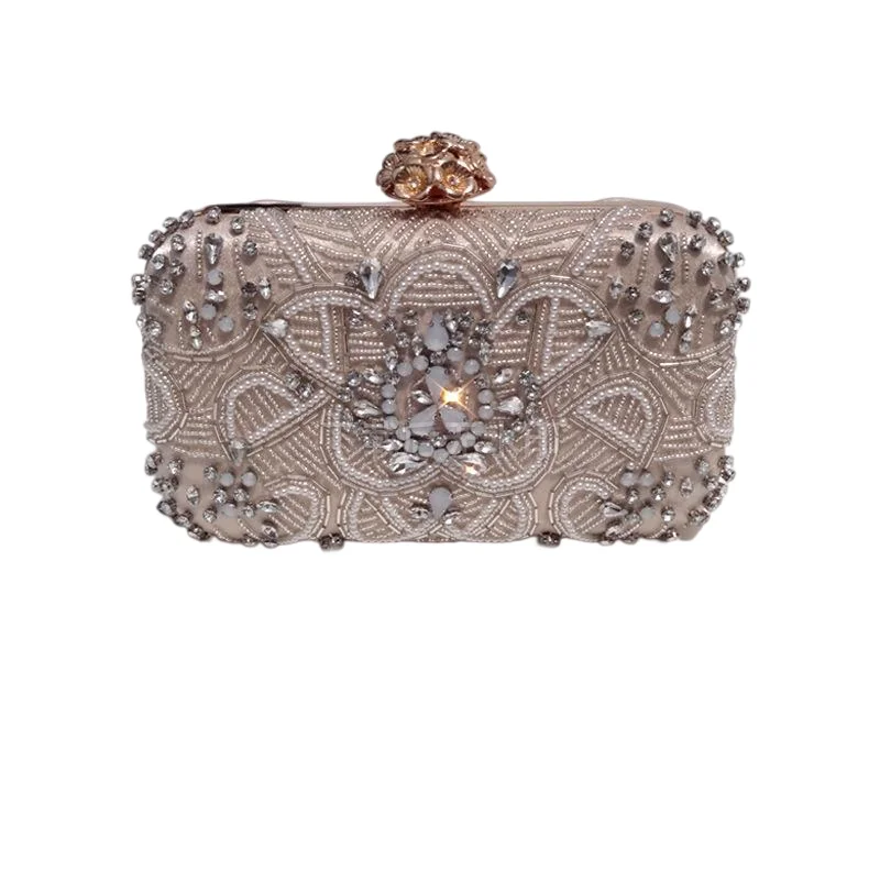 

Artisan Beaded Evening Clutch - Light Luxury Flash Diamond Purse to Complement Formal Dresses Light Luxury Style Evening Clutch