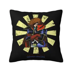 Retro Captain Harlock Space Pirate Cushion Cover Japanese Anime Manga Velvet Cute Pillows