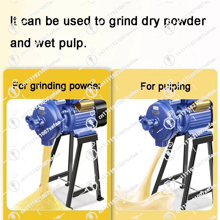 Electric Grain Grinder for Rice Flour Corn Soy Milk Peanuts - Commercial Household Dry Wet Functionality