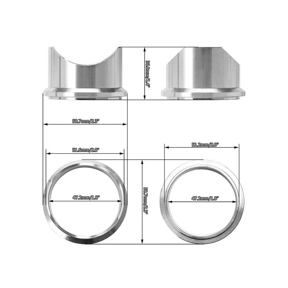 50mm BOV Turbo Blow Off Valve Weld-On Aluminum V-Band Flange For TiAL BV50 Q QR
