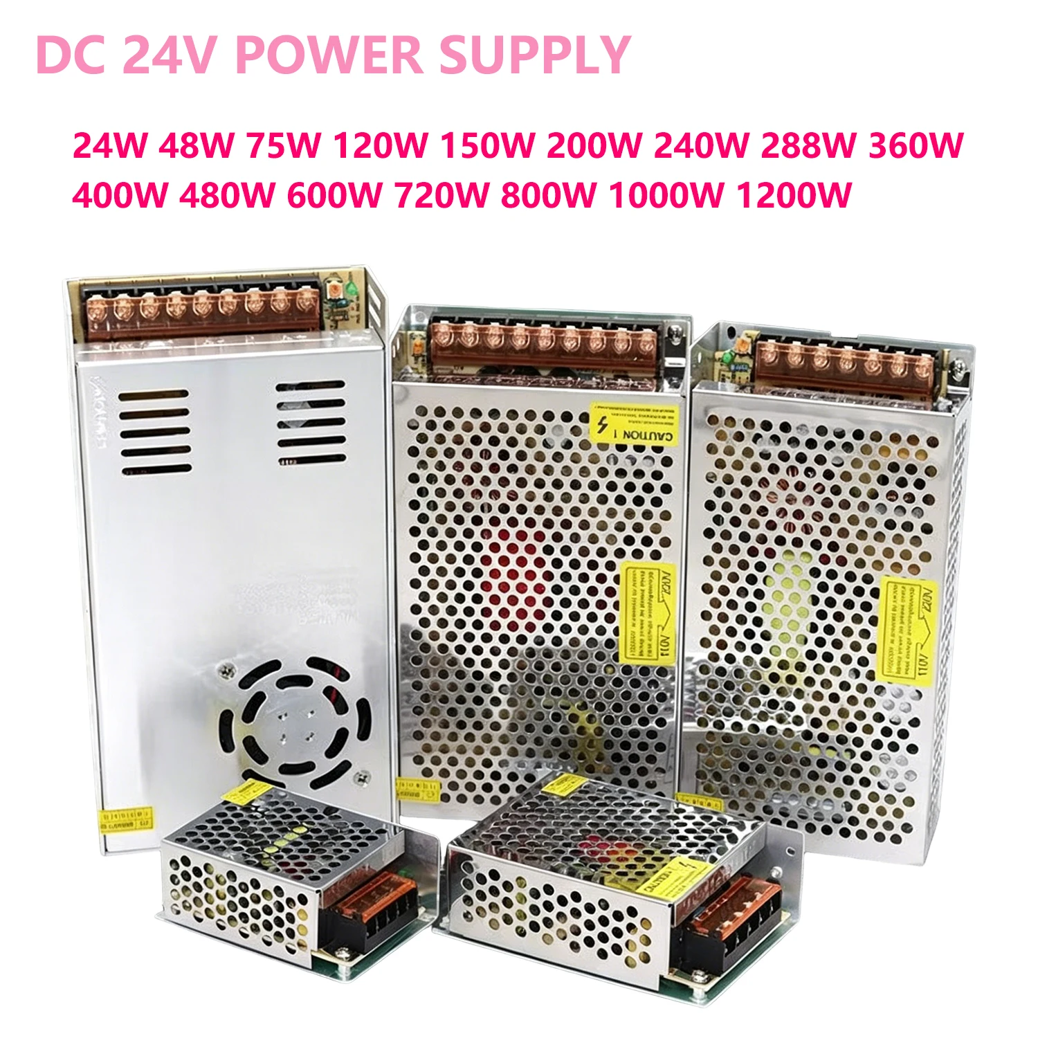 Fuente de alimentación de 24V 400W 500W 600W, transformador de corriente alterna 220V 110V a corriente continua 24V 1A 2A 3A, fuente de alimentación LED para tiras LED