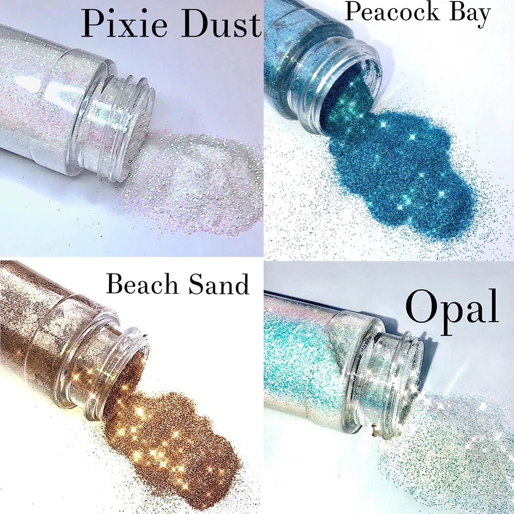 1Box Super Shiny Holographic Rainbow Bulk Glitter Aurora Pigment 0.2mm Fine Powder Laser Dust Chrome Dazzling NailArt Decoration