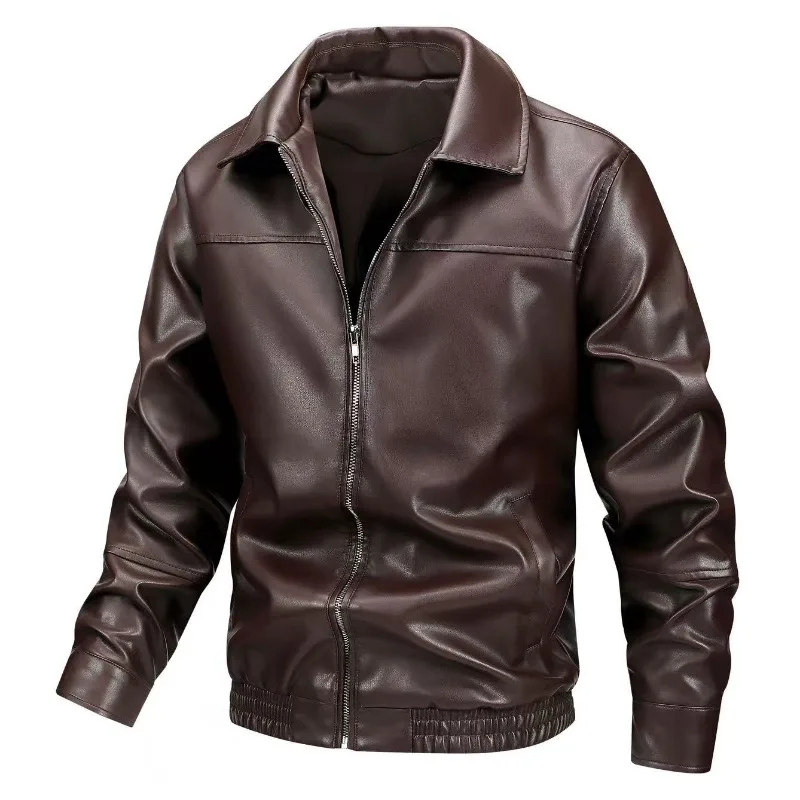 

New Classic Motorcycle Men's Leather Jacket PU Leather Coat Men Windbreak Biker Leather Jacket Men Autumn Winter Outerwear