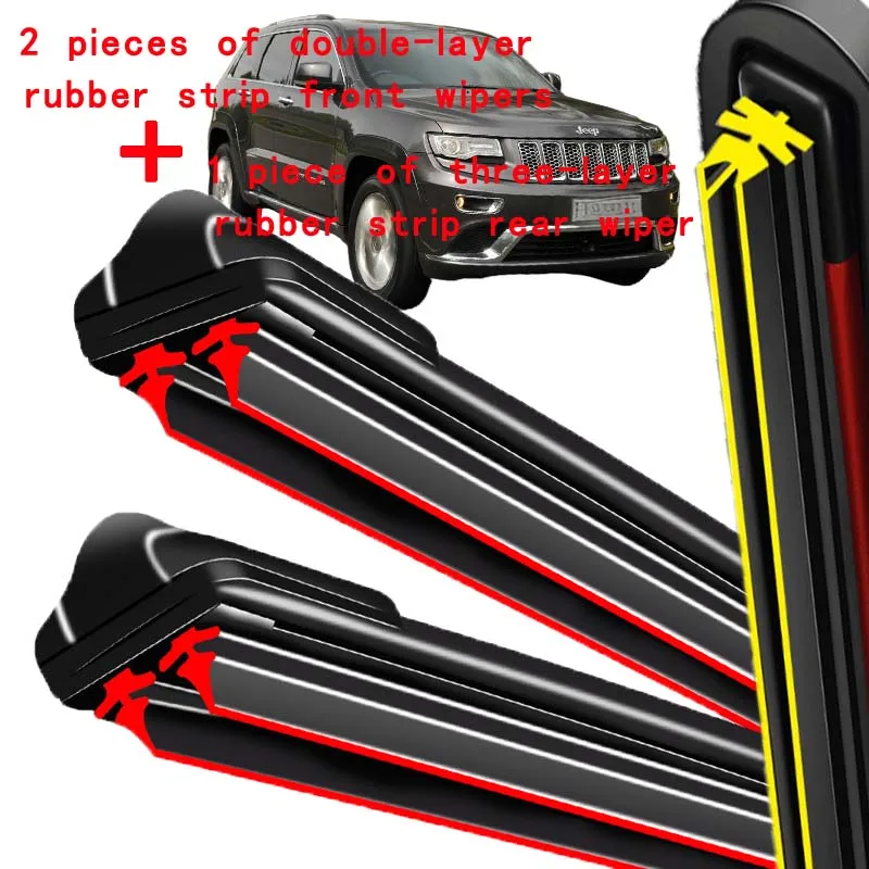 

For Jeep Grand Cherokee WK2 2011-2013 2012 Wiper Front & Rear Wiper Blades Windshield Windscreen Window Brushes 22"+21"+12"