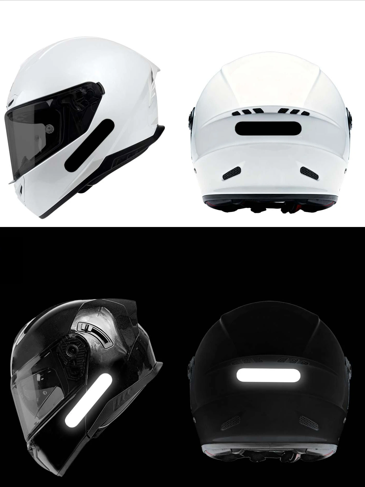 AliExpress NONE 10pcs/set Black Reflective Tape Motorcycle Helmet Stickers Waterproof DIY Motorcycle Scooter Bicycle Night Safety Driving Decals