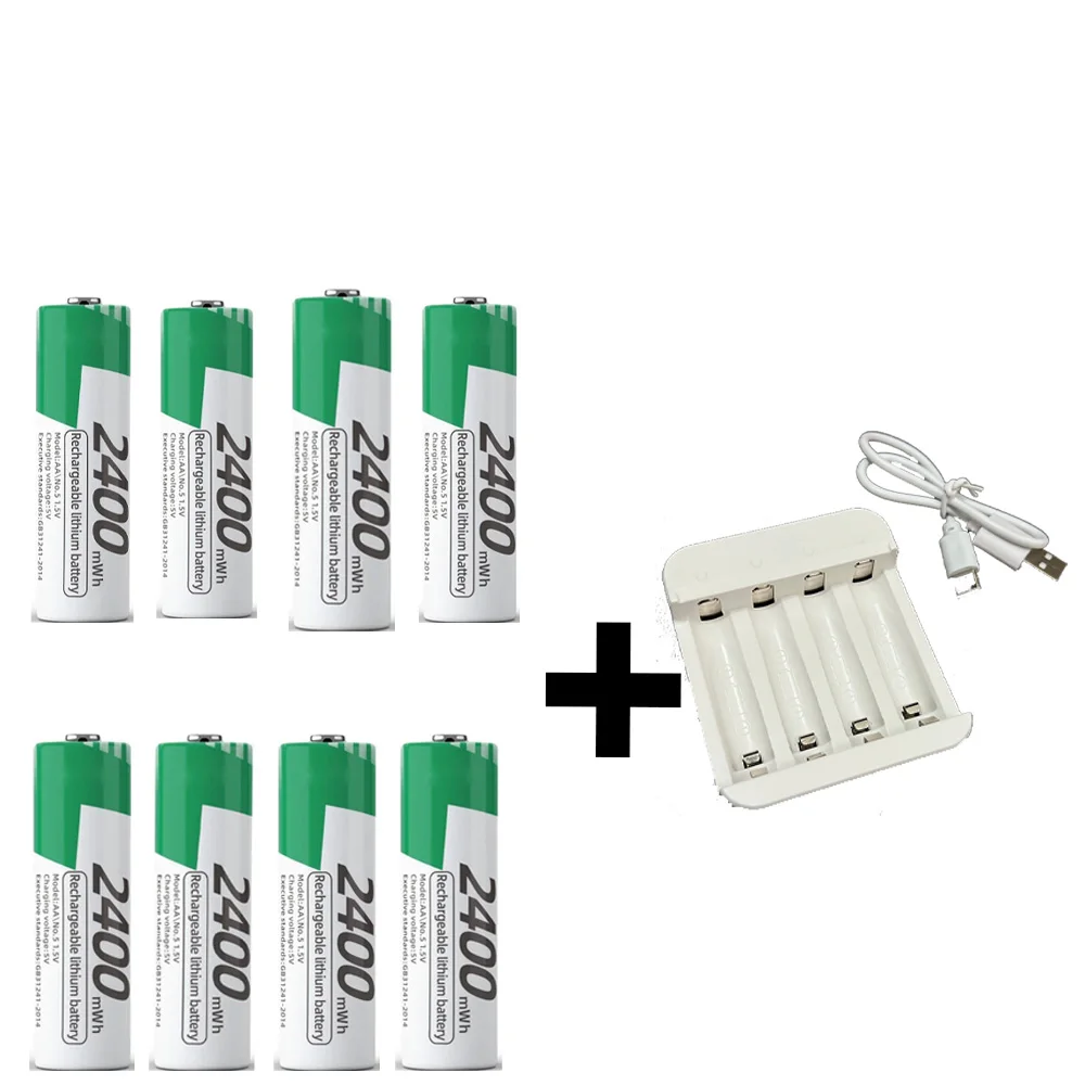 2024 New Generation 2400Mah 8PCS Quick Charge Rechargeable Battery for Apple Huawei Xiaomi Phones