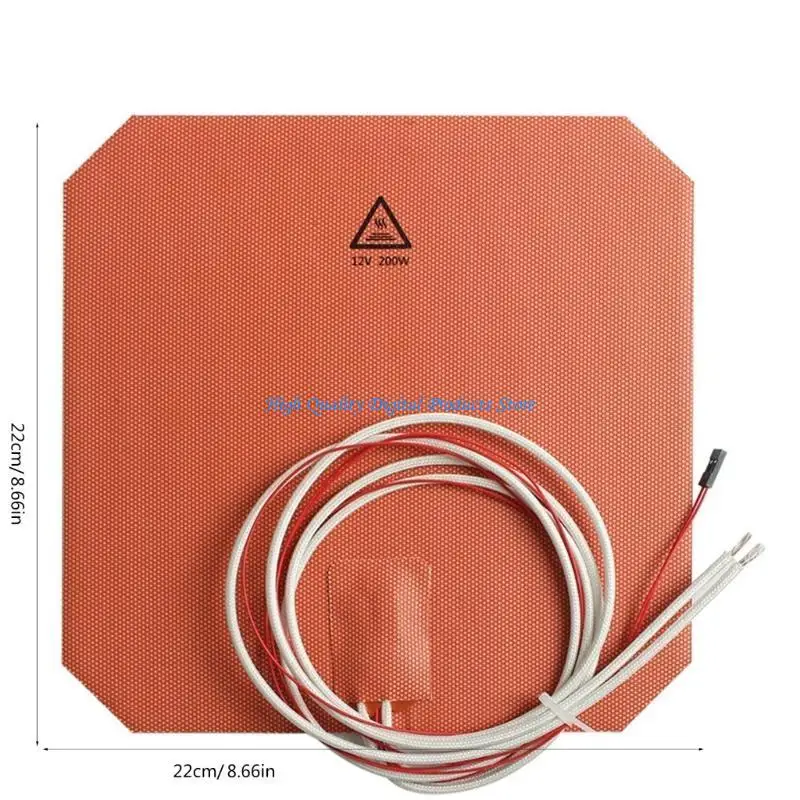 U2JE Printers 12V 200W Silicone Heating Pade Heter Square Square Bed สำหรับ Anycubi