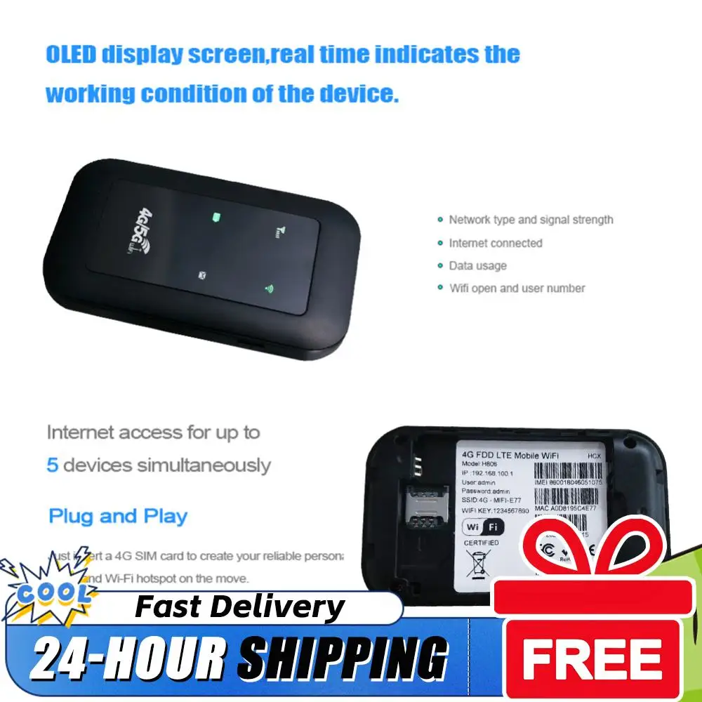 

Уличный Wi-Fi роутер с SIM-картой, 4G LTE, портативный беспроводной модем 150 Мбит/с, 2100 мАч, автомобильный мобильный Wi-Fi роутер