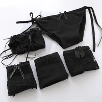1PCS Girls Underwear 5pc/lot Mix Lace Cotton Black Low Waist Briefs Young Girl Panties Teenagers Wholesales Summer Hot Sales