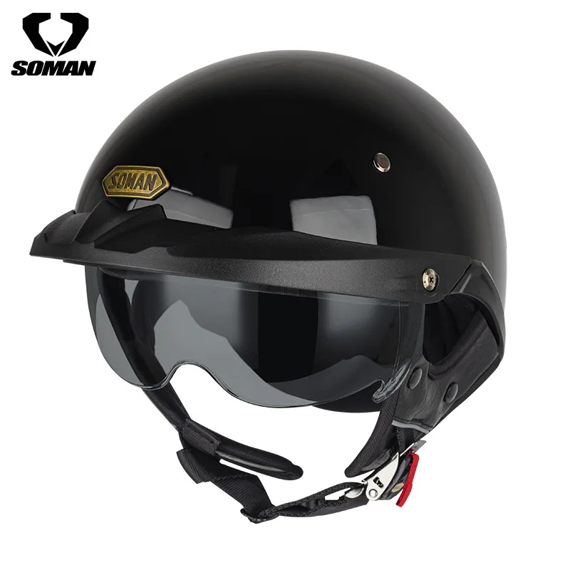 Soman Vintage Half Helmet Electric Vehicle Helmet  Male Female Adult  Motorcycle Helmet