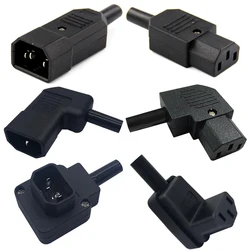 Black Elbow C15 C13 C14 Power Cord Wiring Power Plug Assemble IEC Connector Outlet PDU UPS Electrical AC Socket Plug 10A 250V