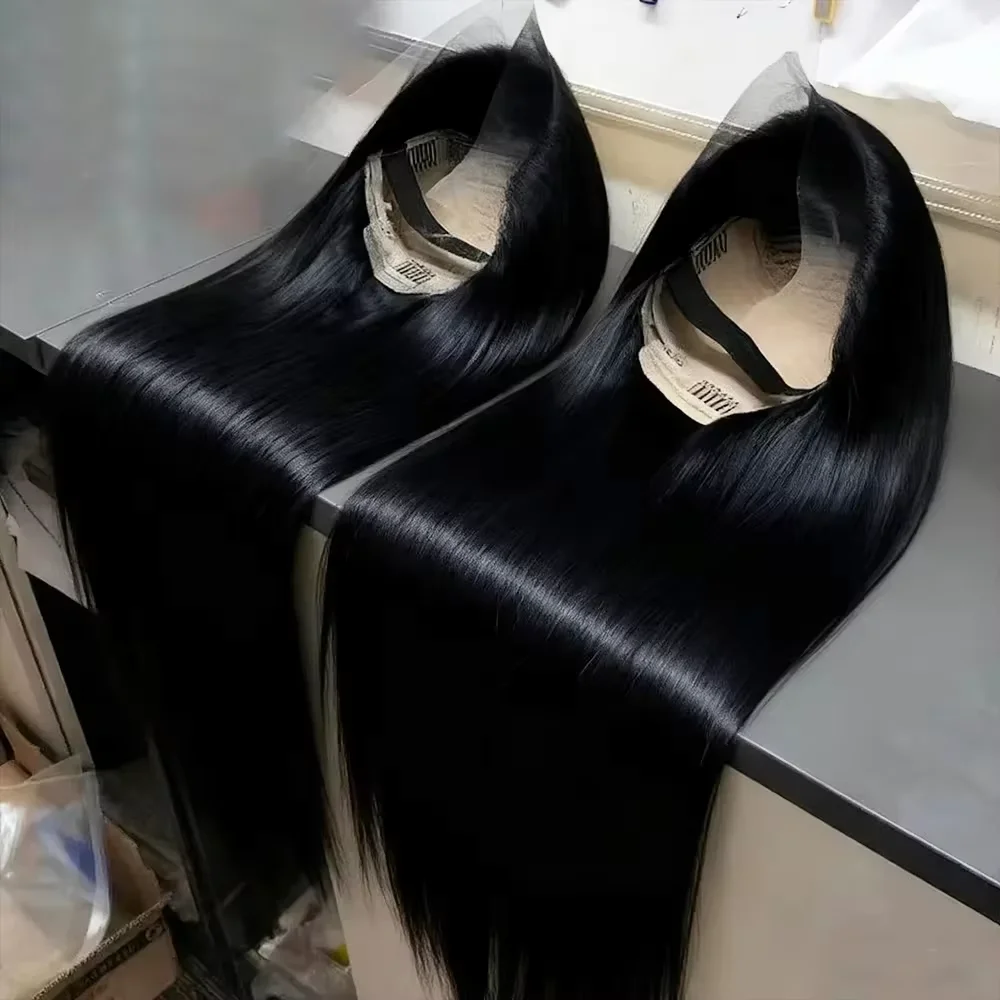 Peruca Frontal de Renda HD 13x6 de Cabelo Humano Liso de 40 Polegadas, Peruca Frontal de Renda 13x4 de Cabelo Humano Liso Extremo, Peruca com Fechamento Liso 5x5 Sem Cola
