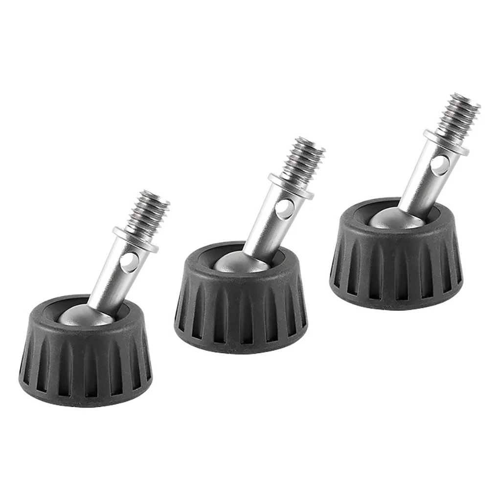 3pcs 3/8'' Screw Tripod Foot Pad Bolt Stainless steel /Rubber Anti-slip Feet Spike for SLR Camera Photo Video Monopod Adapter
