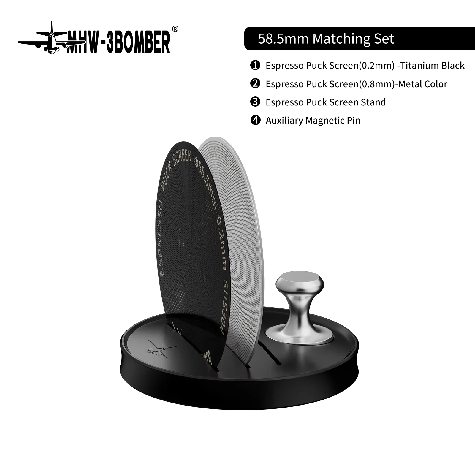 MHW-3BOMBER 51/53/58.5mm Puck Screen 0.2/0.8mm Metal Herbruikbaar Koffiefilter voor Espresso Portafilter Mandje Koffie Accessoires - afbeelding 1
