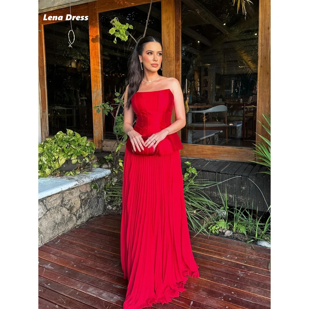 

Lena Woman Party Dresses for Special Occasions Red Long Prom Dresses 2025 Sleeveless Women's Prom Dress Luxury Custom Made Gala