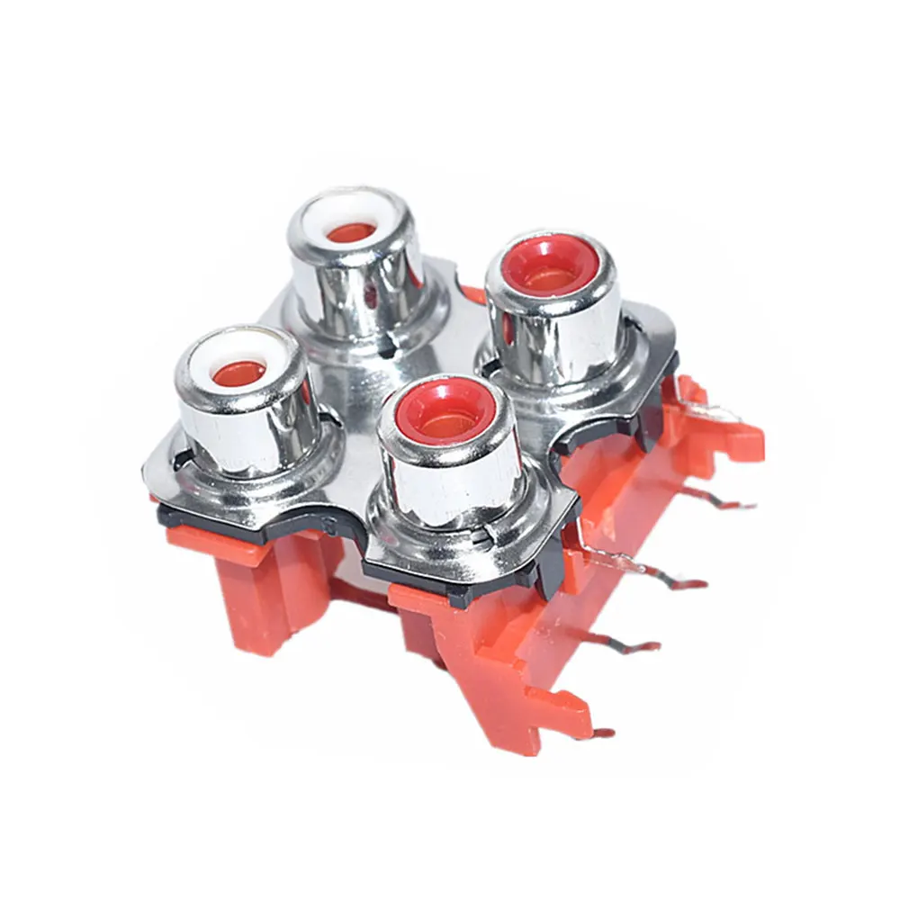 1Pcs PCB Mount Stereo Audio Video Jack RCA-213 RCA-413 RCA-613 Lotus Seat 2 4 6 Bit/hole AV-8.4-13 Shielded Audio Ports