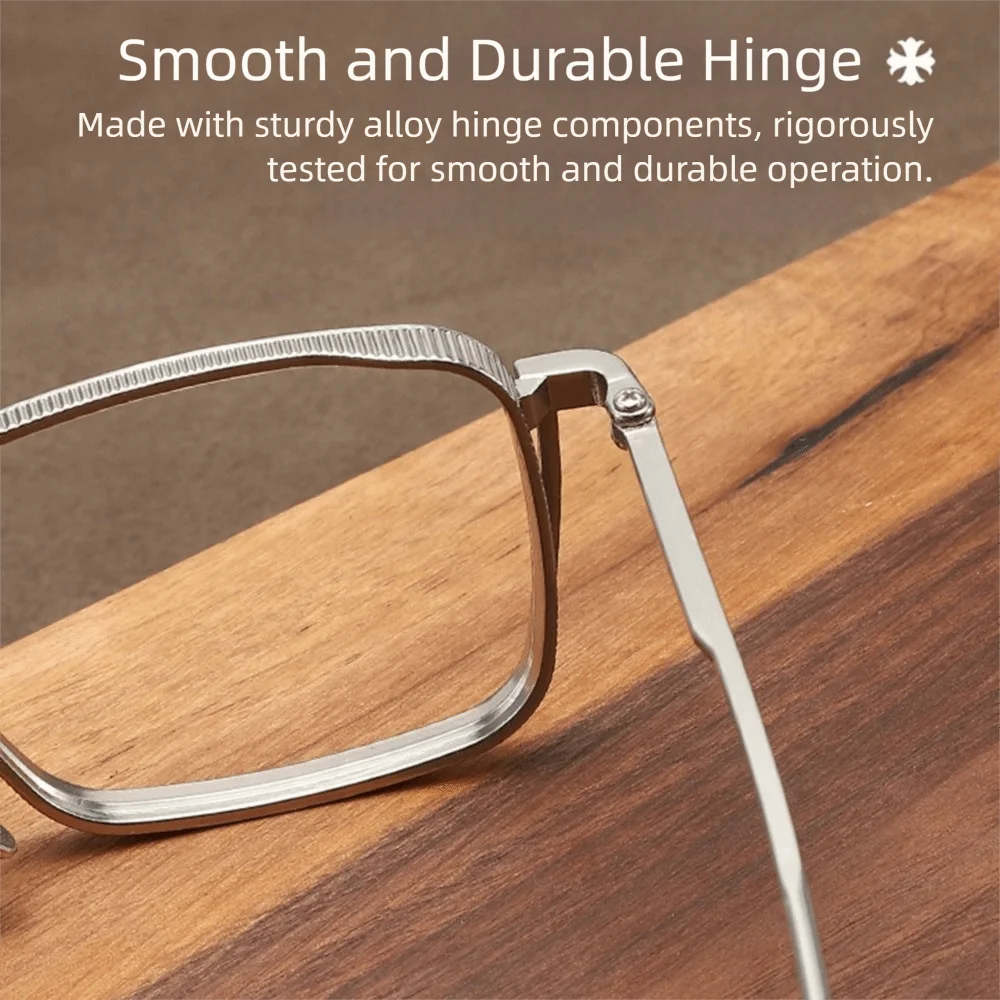 Ultralight Anti Blue Light Glasses Metal Frame Square Frame Men's Eyewear Comfortable To Wear Non-slip Optical Eyeglasses