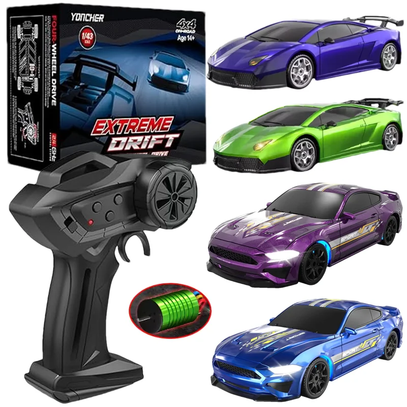 

Мини-RC Drift Car 1:43 или 1/64 4WD Автомобиль с дистанционным управлением Высокоскоростной Drift RC Cars со светодиодной подсветкой Гоночная игрушка в подарок для взрослых и детей