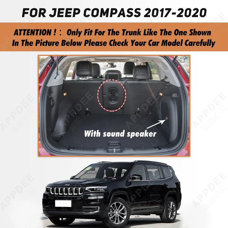 Auto Full Coverage Trunk Mat For JEEP Compass 5-Seat 2017-2021 20 19 18 Car Boot Cover Pad Interior Protector Accessories