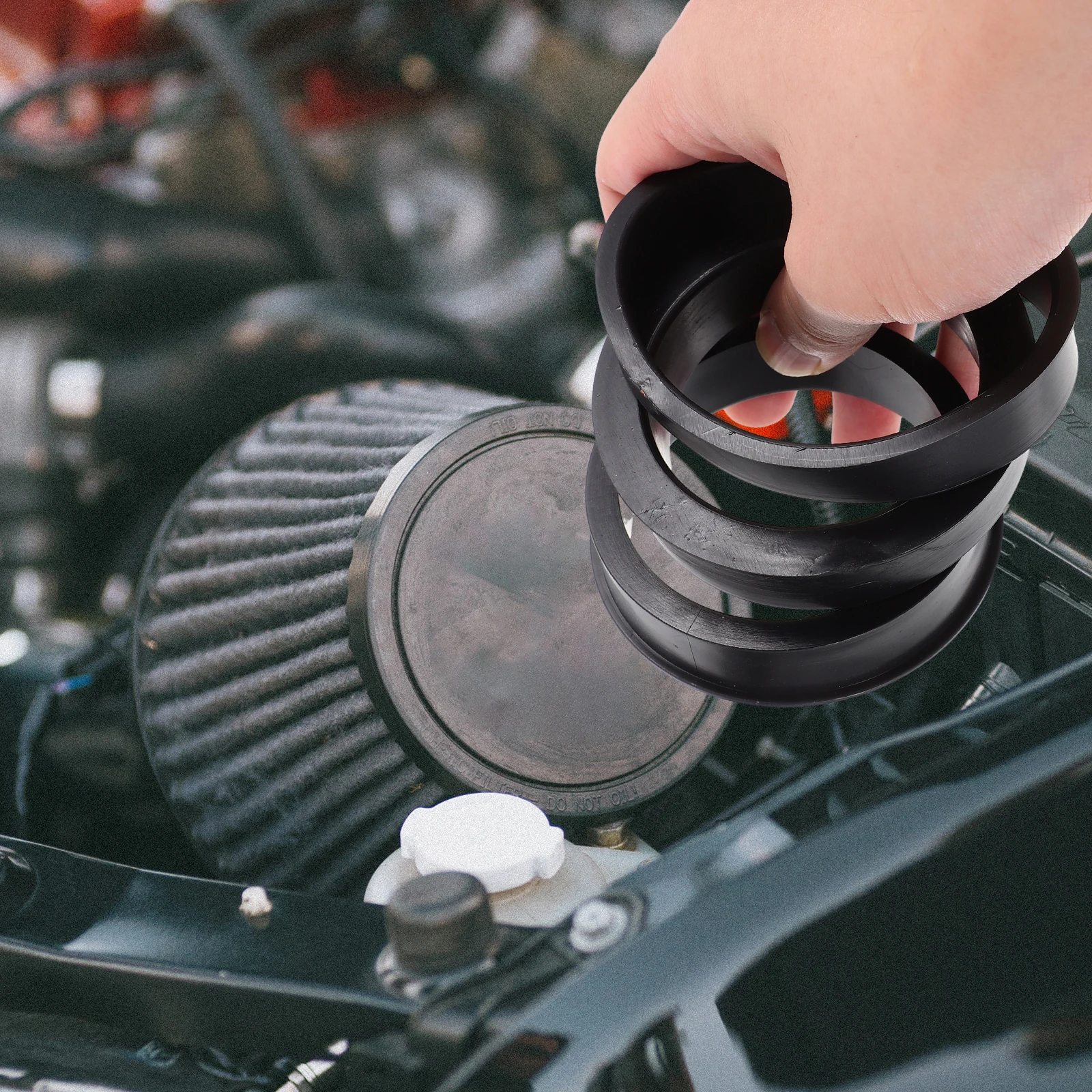 

3pcs Air Filter Replacement Rubber Rings Reducer Sleeve Car Intake Adapter Ring for Noise Reduction Engine Performance Easy