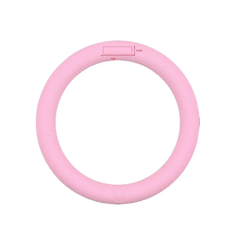 Patterned Round Iron Yoga Weight-Bearing Ring Textured Silicone Grip 5Lb/10LB Fitness Equipment