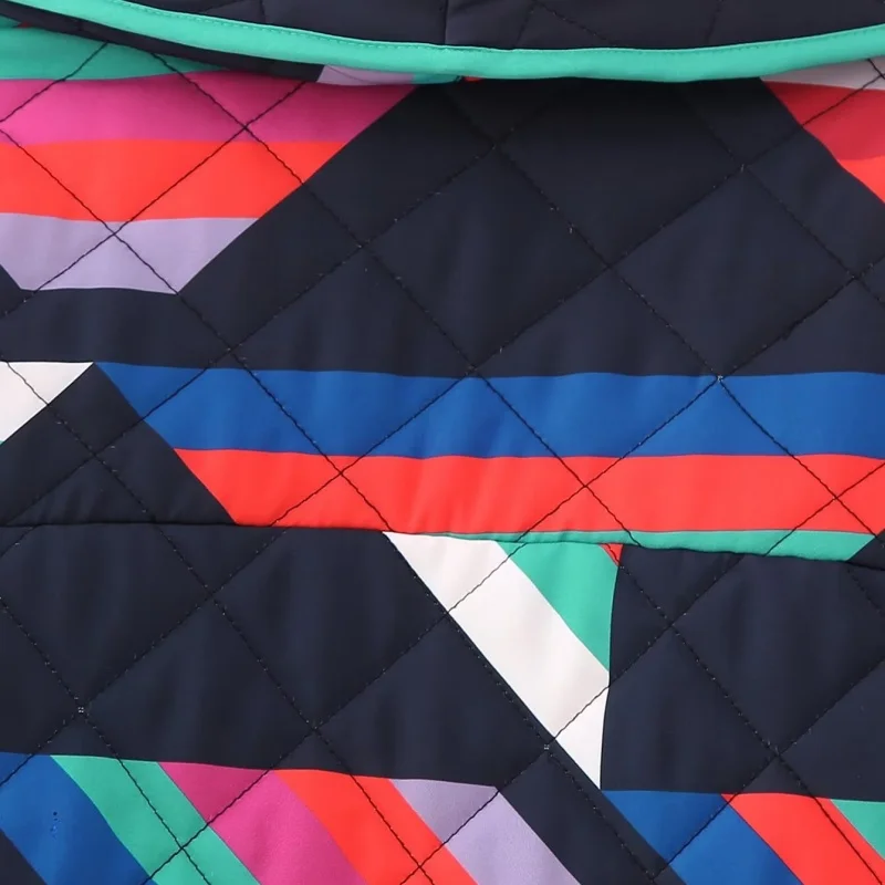 Chaqueta de algodón de manga larga con puños anchos y frente abierto multicolor para mujer, estilo moderno, ropa informal de invierno.