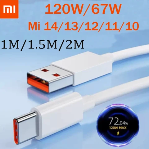 Оригинальный кабель Xiaomi Turbo Charge 120 Вт MI 13 13T 12T Pro 12 10T 5G Poco X5 X4 X3 Type C Кабель для быстрой зарядки Redmi Note 10 11 12