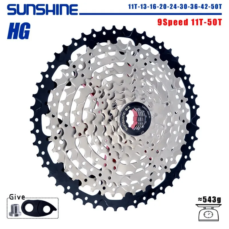 SUNSHINE 9 speed cassette 11 32 34 36 40 42 46 50 For Shimano HG Mountain Road bike 9-speed cassette Lightweight 9v cassette view 6