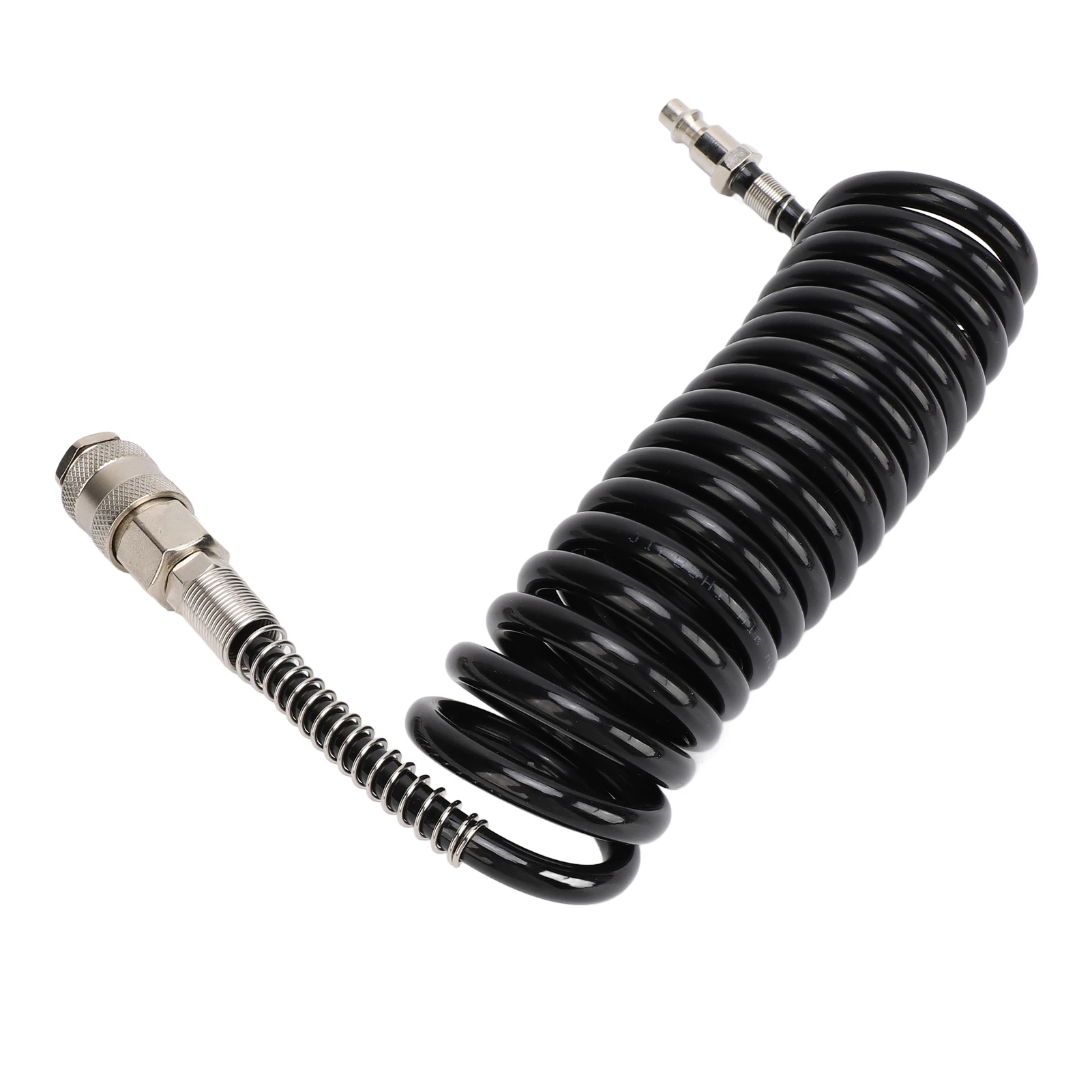 3 Meters Recoil Air Hose Black Reinforced Abrasion Resistant Inflator Extension Tube with Bend Restrictor for Air Compressor