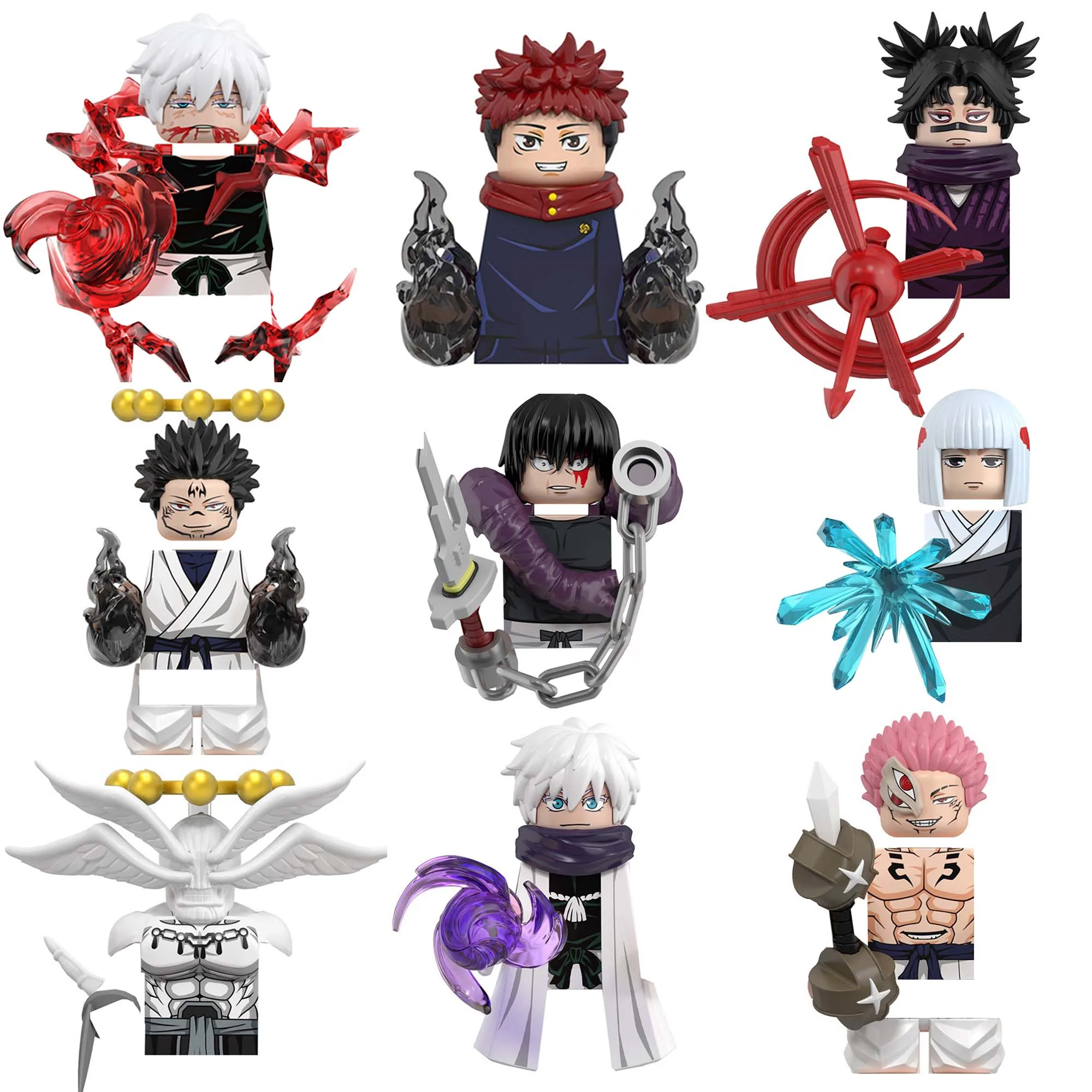 

Аниме JJK Toji Building Blocks Gojo Satoru Ryomen Sukuna Itadori Yuji Mai Todo Hana Maki Sukuna Фигурки Кирпичи WM2852