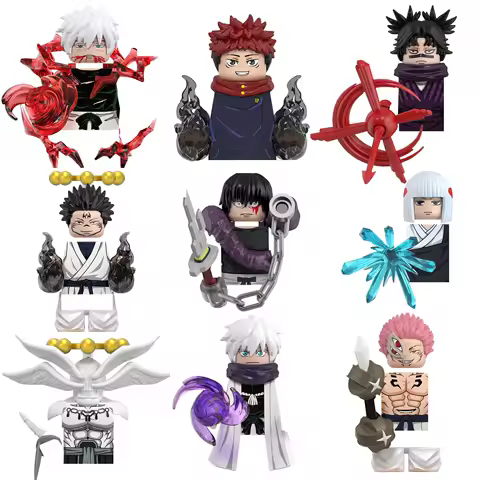 Anime JJK Toji Building Blocks Gojo Satoru Ryomen Sukuna Itadori Yuji Mai Todo Hana Maki Sukuna Action Figures Bricks WM2852