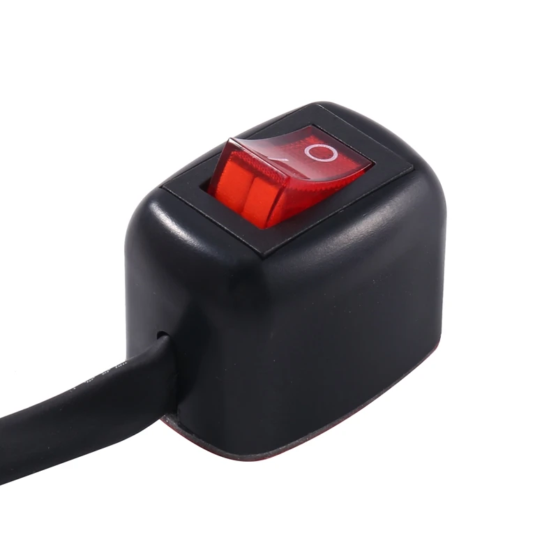 Car Modification Paste Switch Mini Rocker Switch Red Light Self-Locking Ship Type Switch With Line