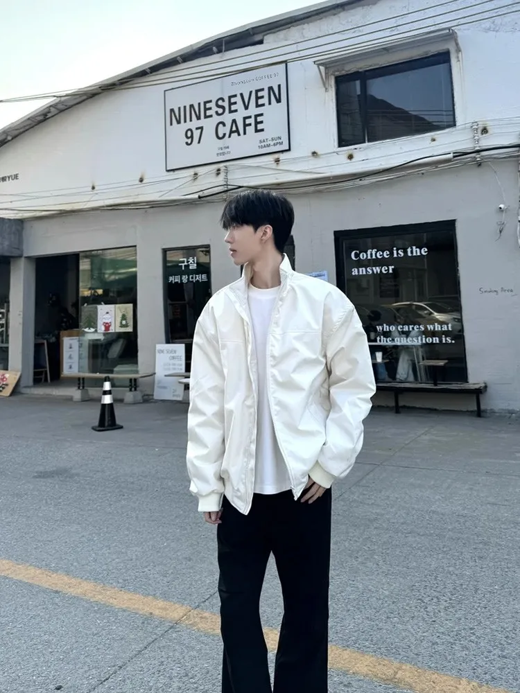 

Cleanfit Cotton Pilot Jaet Men's ort Sle Spring Autumn Outerwear Stand Fit Zipper Closure Color Workwear Coat