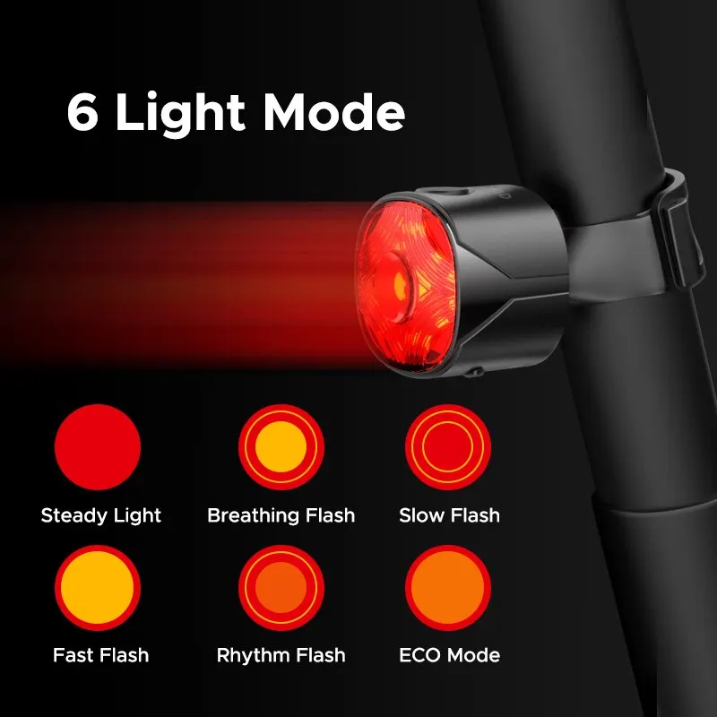 Geoid Bicycle Tail Rear Waterproof Adjustable Safety Warning Bike Light Taillight Lamp Saddle Seatpost