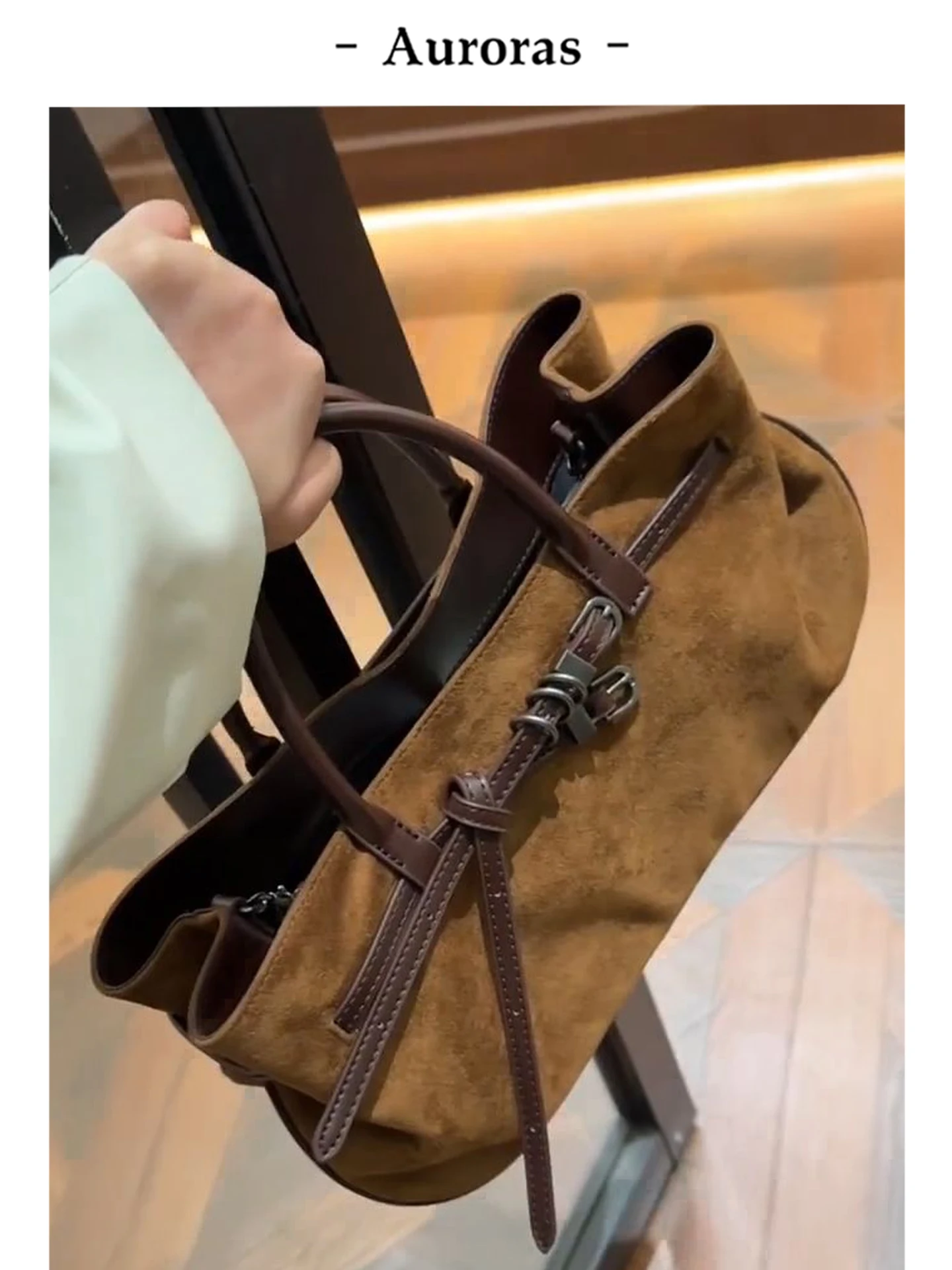 

Retro Suede French Bread Bag Women's Handbag 2025 New Autumn Winter Crossbody Bag Daily Commuting Tote Bag Soft American Vint...