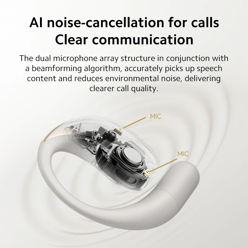 Global Version Xiaomi OpenWear Stereo Dual-mic with AI noise reduction for clear calls High Resolution Audio Extra-long battery