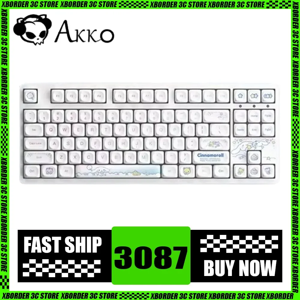 Akko 3087 Mechanical Keyboard Cinnamoroll Wired Customized Keyboard Hot Swap Cartoon Gaming Keyboard For Girl Office Pc Gamer