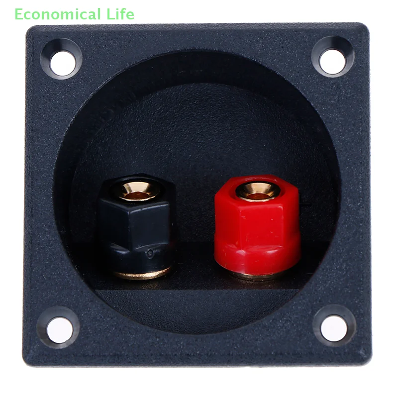 1Pcs Black And Red Speaker Box Square Shape Double Binding Post Type Speaker Box Terminal Cup