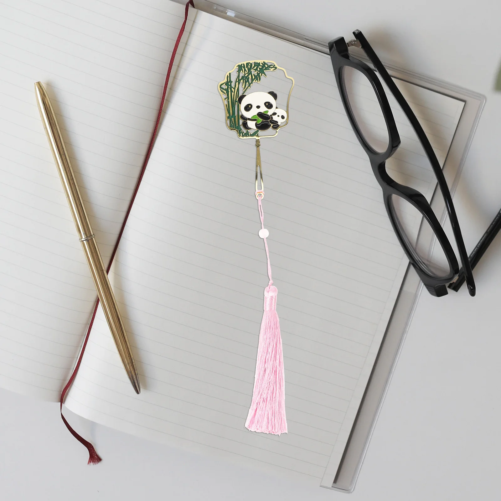 

2Pcs Metal Panda Bookmark Cartoon Bookmarks for Book Lovers Reading Page Marks Portable Office School Novelty Book Clips