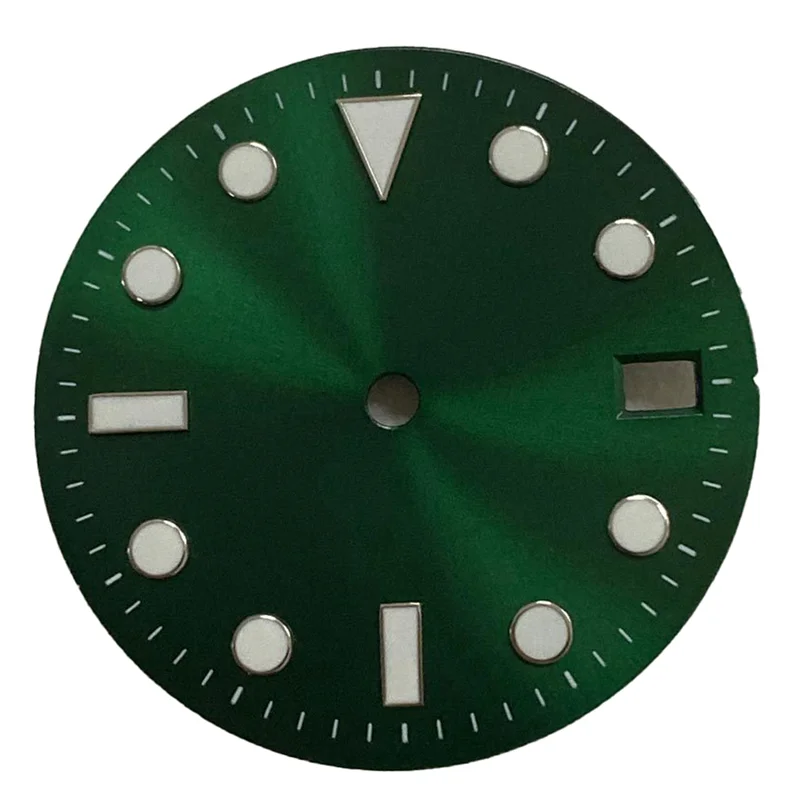 HFES NH35 시계 다이얼 29Mm 태양 패턴 다이얼 일본 NH35 무브먼트 시계 예비 부품 액세서리 녹색에 대한 녹색 Luminousdial